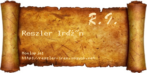 Reszler Irén névjegykártya